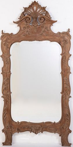 Rococo Style Pickled Wood Mirror