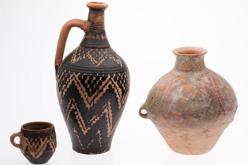 Chinese Neolithic Pot & Two Vessels