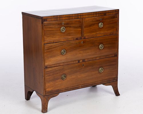 Early Regency Line Inlaid  Mahogany Chest of Drawers