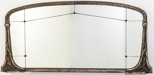 Art Nouveau Metal Overmantle Mirror
