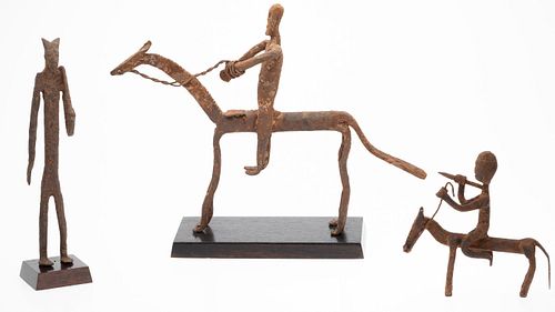 African Iron Sculptures of Figures on Horseback