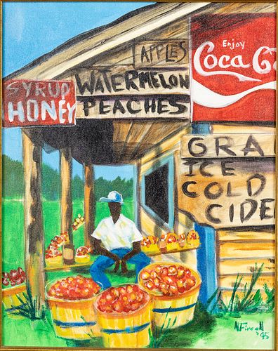 Allen Fireall (GA, 1954-2014) Fruit Stand, 1995, O/C