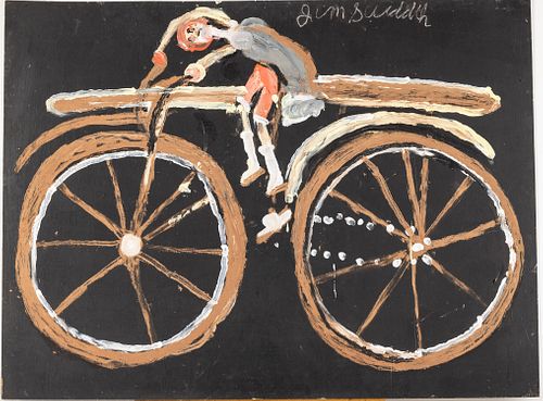 Jimmy Lee Sudduth (AL, 1910-2007), Riding a Bike