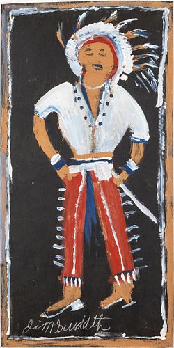Jimmy Lee Sudduth, Native American, Paint on Brd