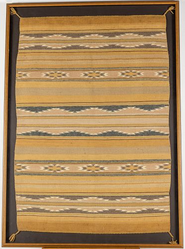 Framed Two Gray Hills Native American Weaving