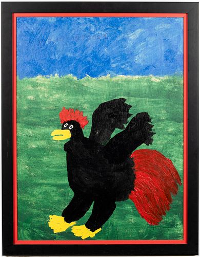 J. T. McCord (1948-2009), Rooster, Acrylic on Board