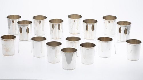 Group of 16 Sterling Silver Mint Julep Cups