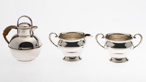 Sterling Cream and Sugar and Associated Coffee Pot
