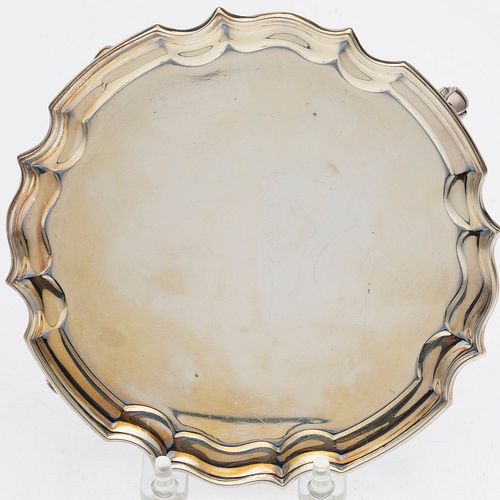 English Sterling Footed Salver, Sheffield,  1933