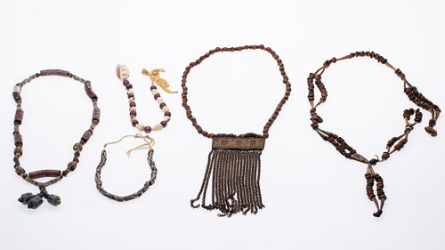 4 Tribal Bead and Shell Necklaces