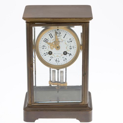 George B. Evans Philadelphia Brass Mantle Clock