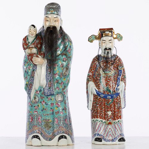 Two Chinese Porcelain Large Immortal Figures
