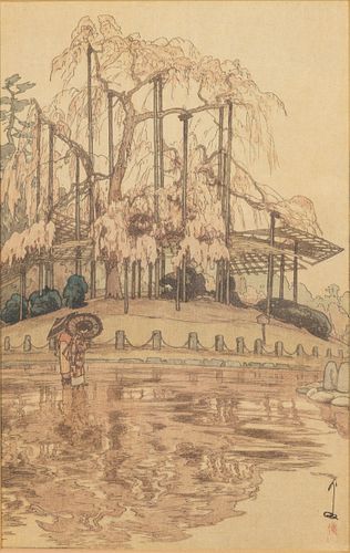 Hiroshi Yoshida, Harusame (Spring Rain),  Woodblock