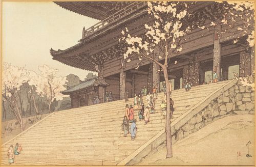 Hiroshi Yoshida, Chion-In Temple Gate, Woodblock