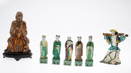 5 Chinese Figurines, Buddha & Italian Figurine