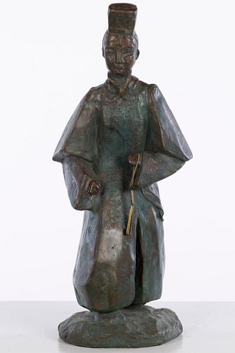 Bronze Sculpture of a Woman in Chinese Dress