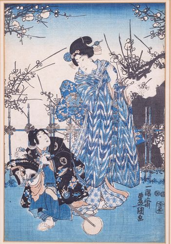 Kunisada, Part of The First Month Triptych, Woodblck