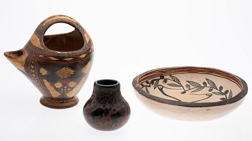 Three Native American Painted Ceramics