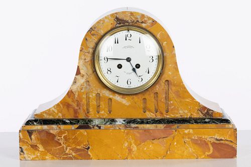 French Marble Mantle Clock by Schnarr, Paris