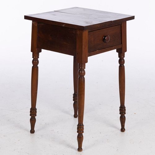 American Stained Wood One Drawer Stand, 19th C