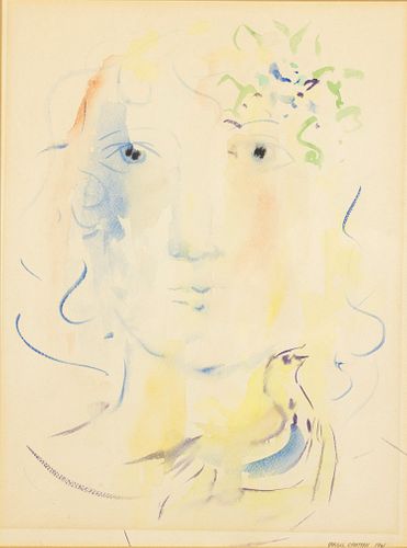 Virgil Cantini (1919-2009), Portrait of a Woman, W/C