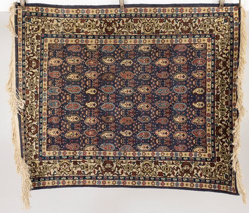 Small Persian Wool Rug with Paisley Decoration