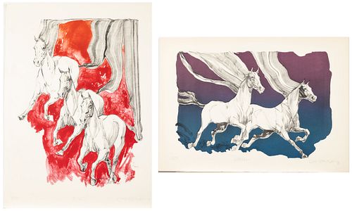 2 Large Otoni Gali Rosa Horse Prints, 1983