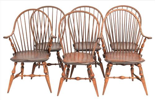 Warren Chair Works Set of Six Windsor Style Chairs