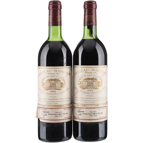 Château Margaux. Cosecha 1982. Grand Vin. Premier Grand Cru Classé. Margaux. Piezas: 2. Calificación: 95 / 100.