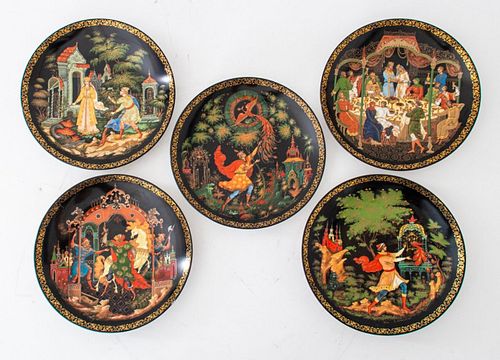 Lomonosov Porcelain "Palekh" Series Plates