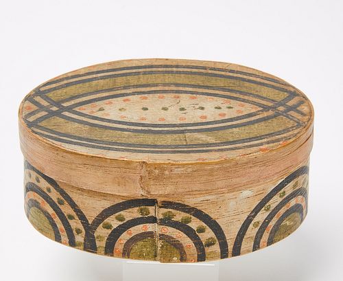 Paint-Decorated Oval Box