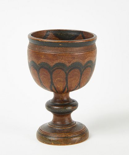 Paint-Decorated Treen Footed Cup