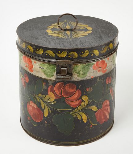 Decorated Tole Canister