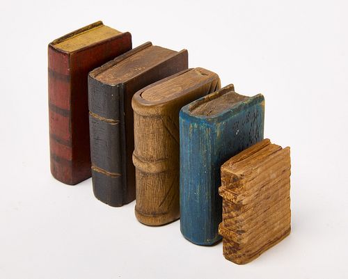 Five Miniature Carved Books