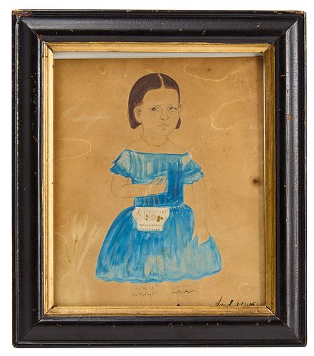 J. A. Davis - Portrait of a Girl in Blue