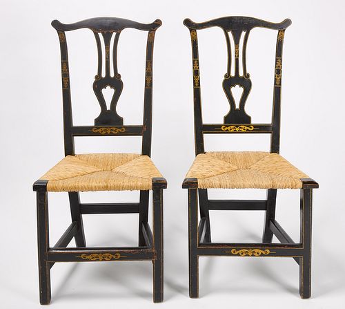 Pair of Paint-Decorated Chairs
