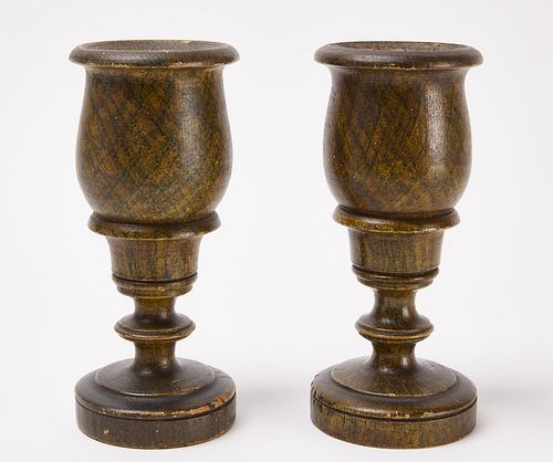 Pair of Paint-Decorated Chalices