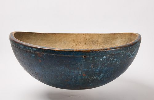 Large Treen Blue Bowl