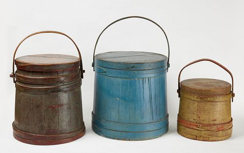 Three Early Painted Firkins