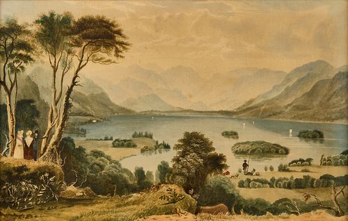 Maria W. Chapin - Watercolor Landscape with Lake