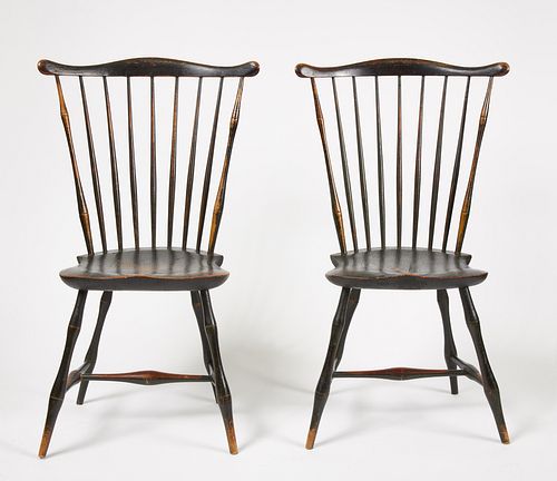 Pair of Fan Back Windsor Side Chairs