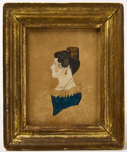Amos Holbrook - Miniature Portrait of a Lady