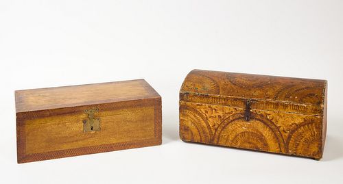 Two Small Paint-Decorated Boxes