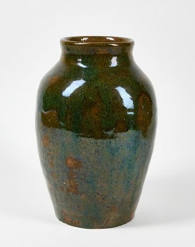 Green Redware Vase