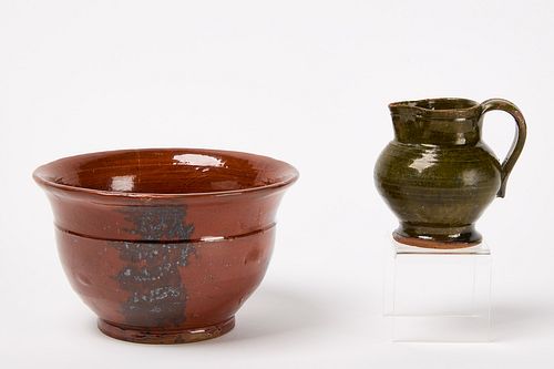 Redware Bowl and Creamer