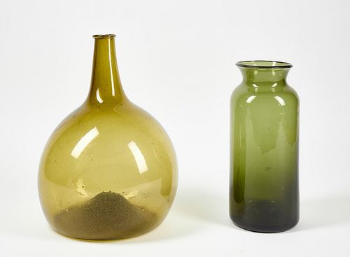 Blown Glass Bottle And Jar