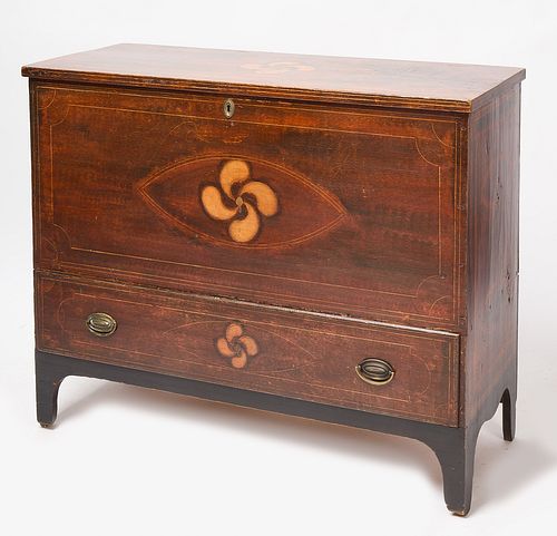 Paint-Decorated Blanket Chest with Drawer