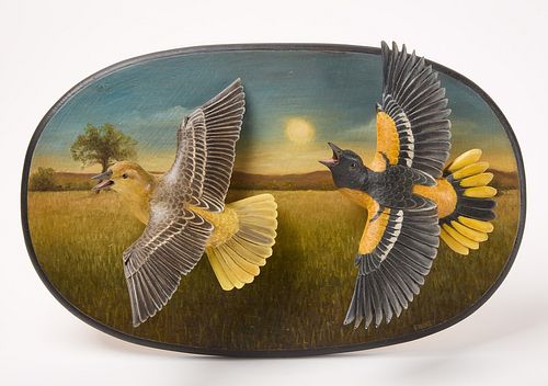 Frank Finney - Plaque with Two Orioles