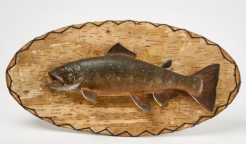 Carved Trout Fish Plaque