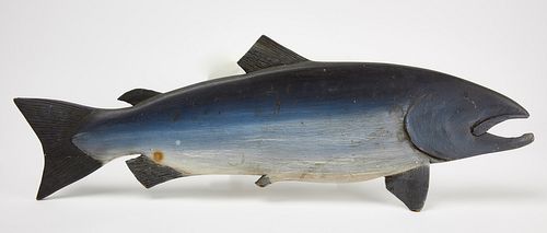Blue Fish Carved Plaque